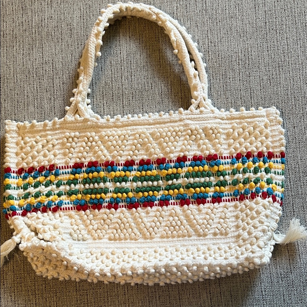 Antonello Tedde Handcrafted Cream Tote multicolor cotton